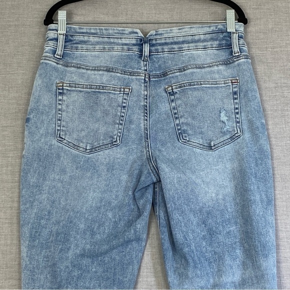 Edgely Mid-rise Super Skinny Jeans Womens 12R Distressed Button Fly Light Wash - Picture 4 of 14